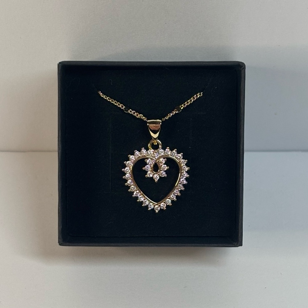 18k yellow gold-plated heart pendant necklace